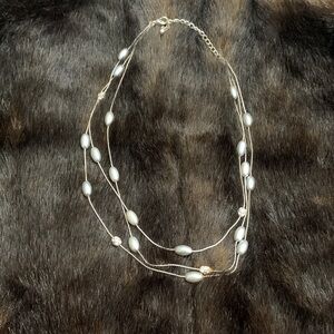 Elegant Silver Pearl Necklace